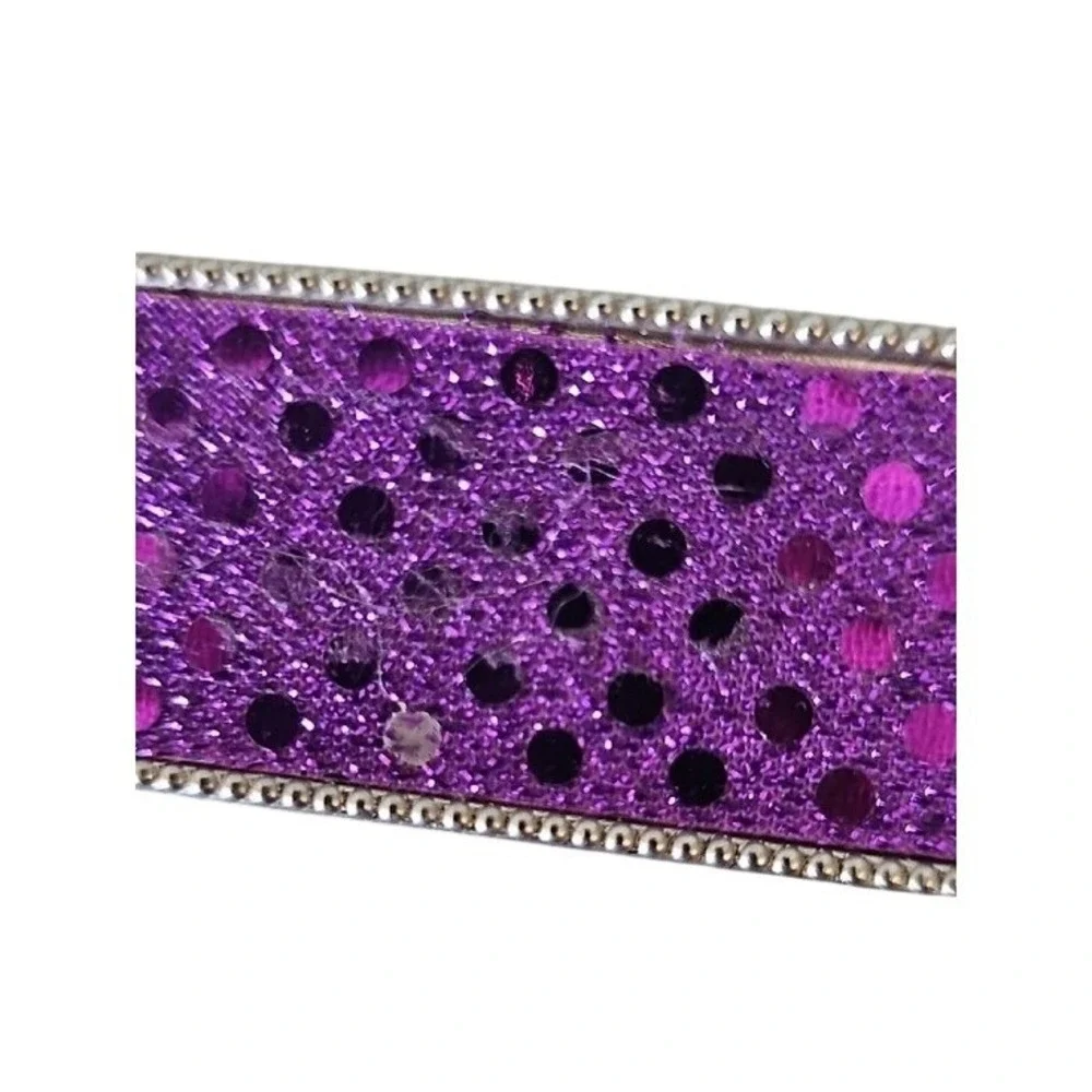 Raj Collection Purple Glitter Polka Dot Crown Photo Frame 7.5 x 5.5 Y2K Vintage